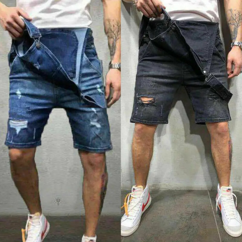 Mens Casual Denim Jeans Overalls Jumpsuit Dungarees Cargo Work Shorts Playsuit 250107