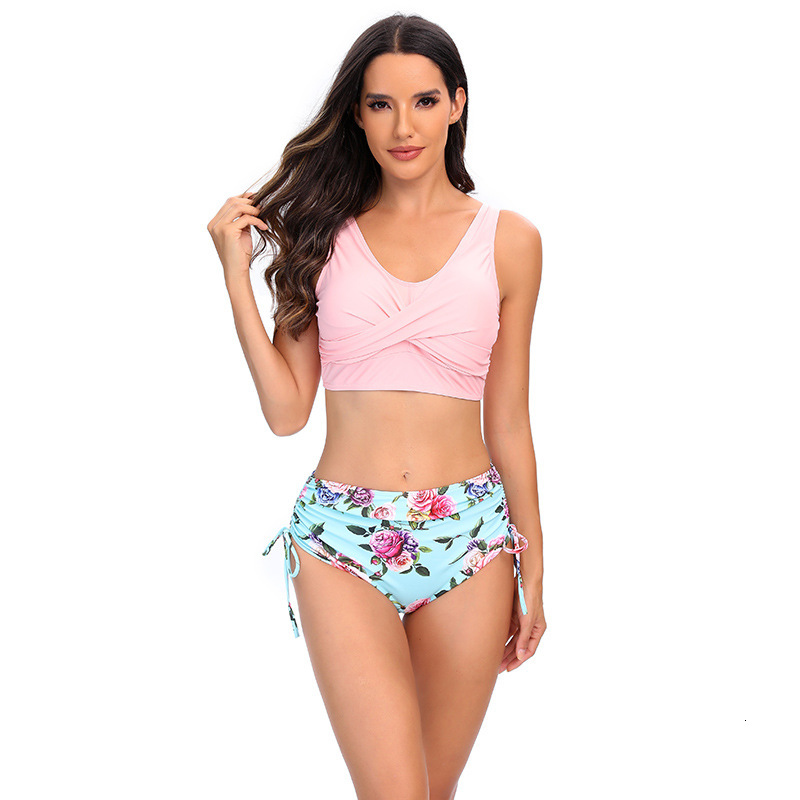 2025 women's backless cross tie split bikini designer high waisted sexy swimsuit