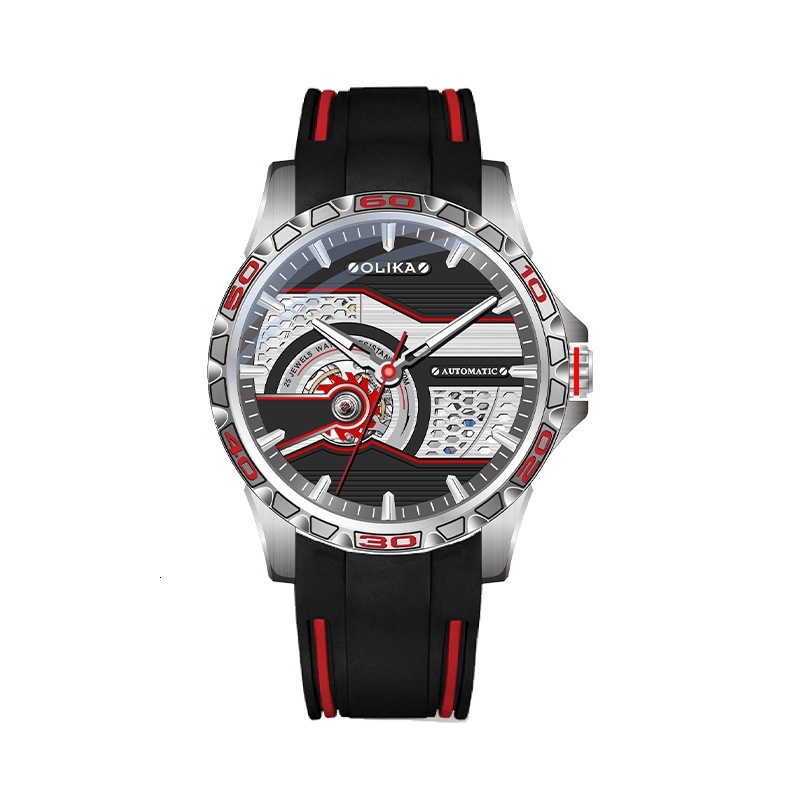 Stylish Men's Double-Sided Skeleton Automatic Watch with Luminous Features