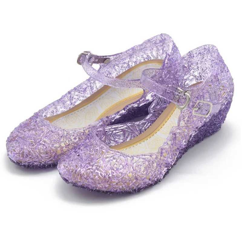 Elsa Costumes Flats Shoes Snow Queen Princess Birthday Sandals W250108