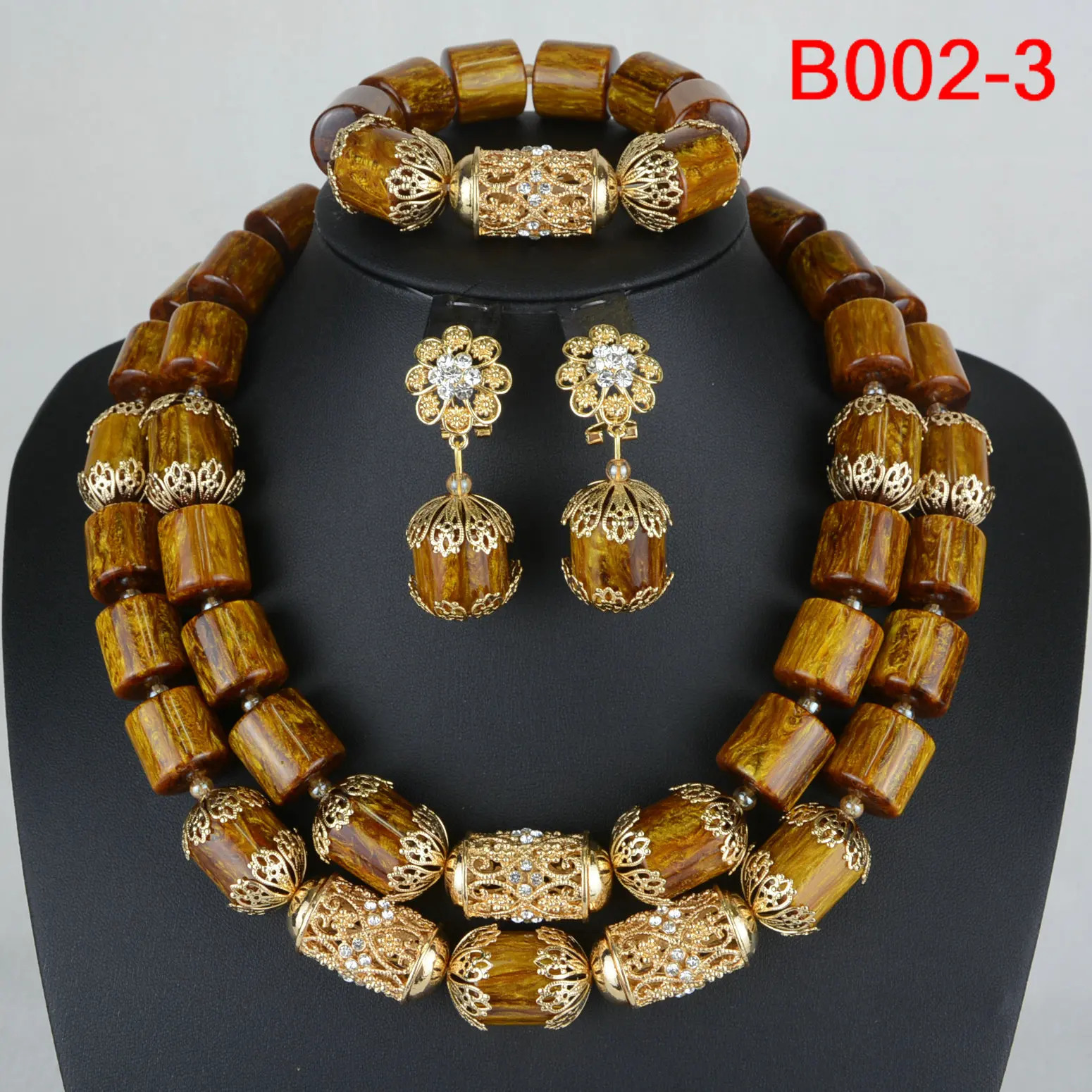 Wedding Bridal Artificial Coral Jewelry Set African Nigerian Beads Necklace 250103