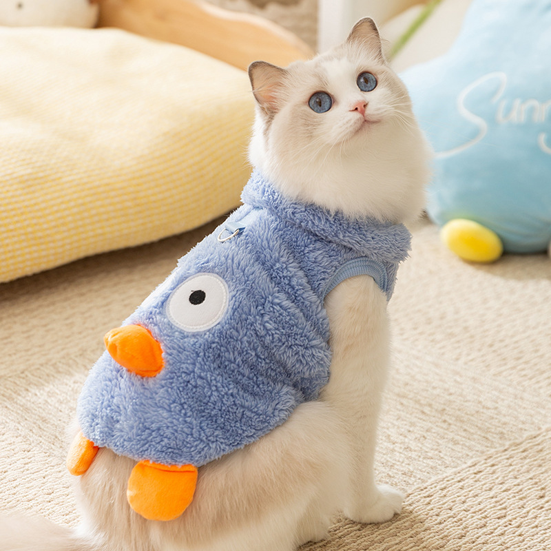 Pet Cat clothes cute two feet warm woolen clothes autumn and winter dog clothes small and medium-sized pet clothes