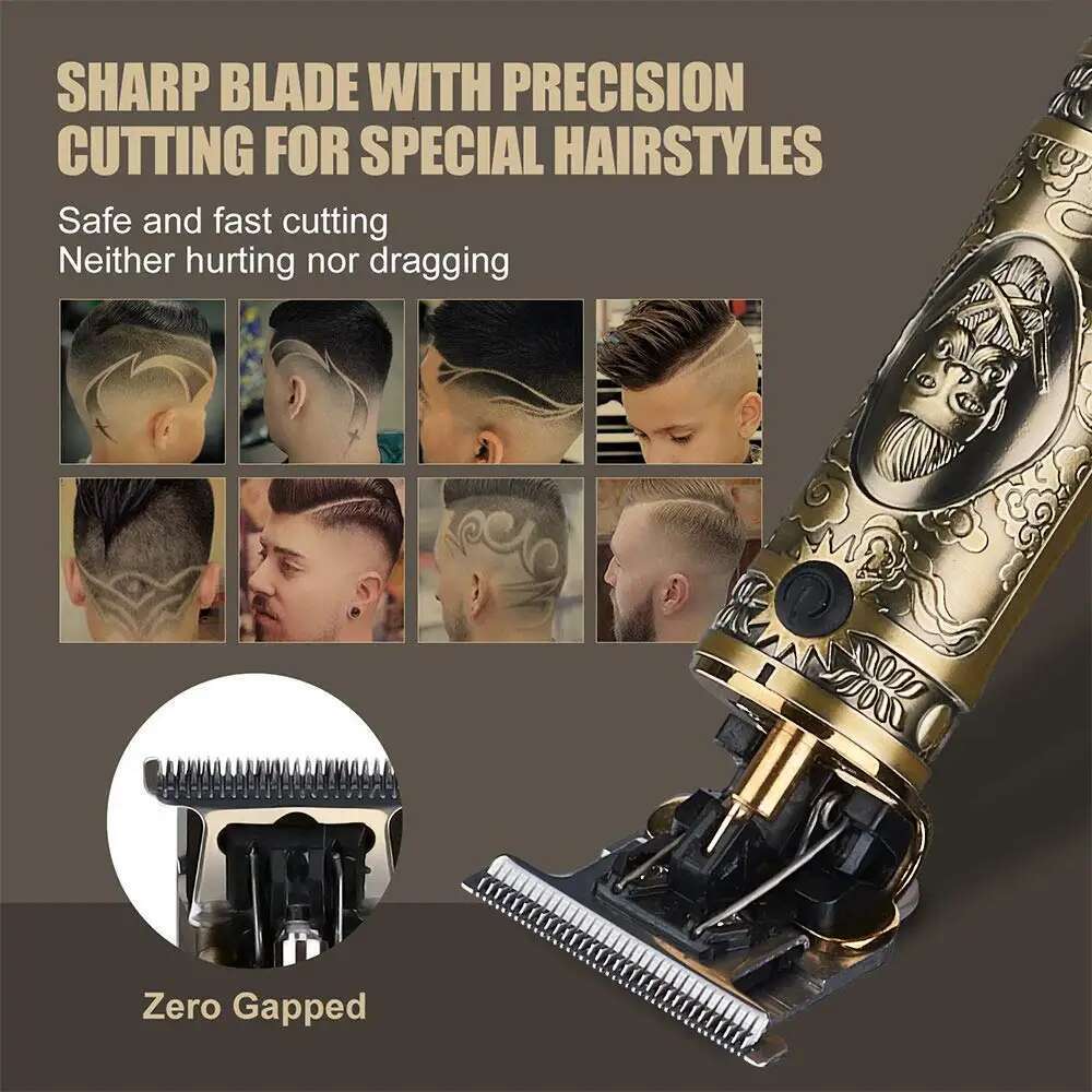 USB Rechargeable T9 Baldheaded Clipper LCD Electric Cordless Shaver Trimmer 0mm Men Barber Hair Cutting hin