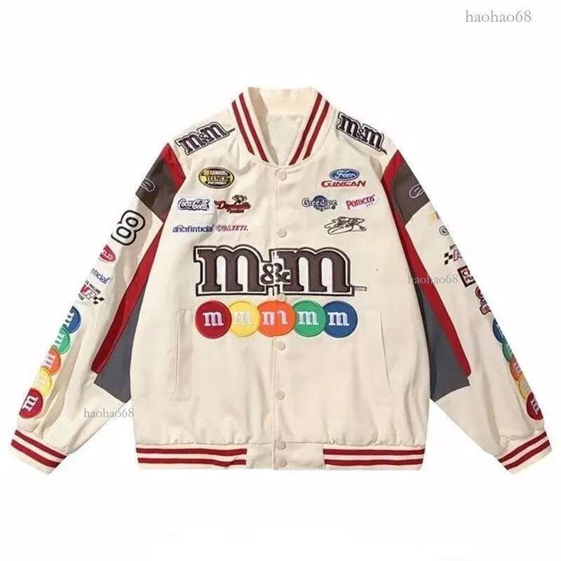 Bomber Jacket Men Women Hip Hop Embroidery Motorcycle Loose Baseball Coat Casual High Quality Street Racing Varsity