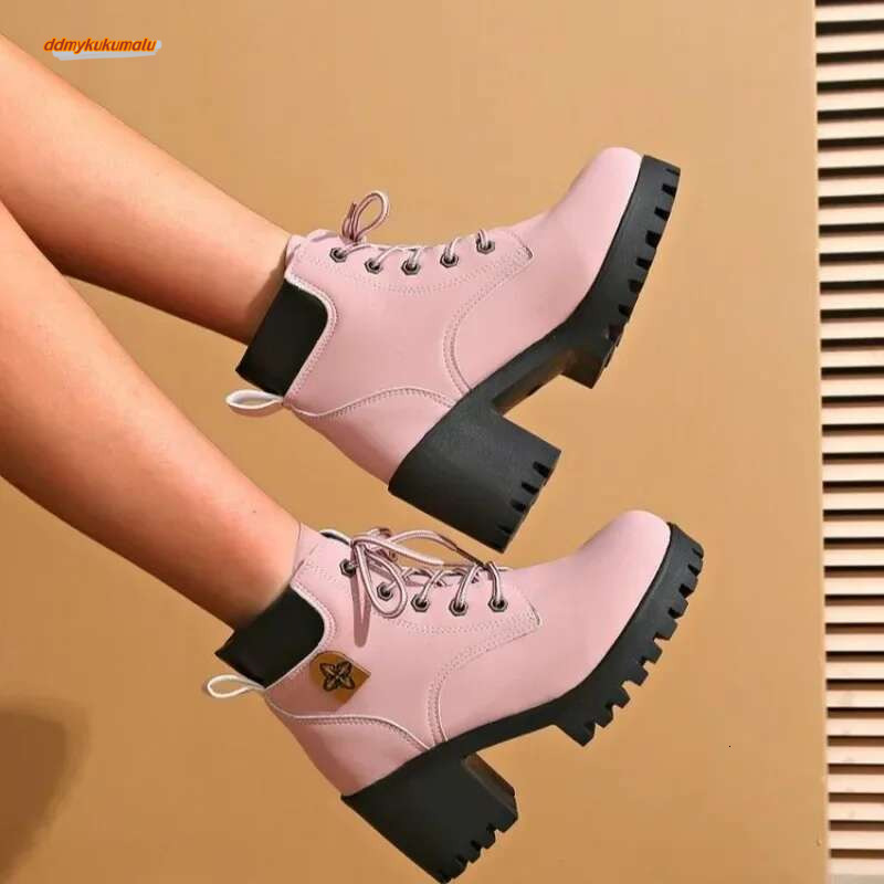 Autumn Winter Ankle Boots Women's Knit Elastic Socks Round Toe Chunky Heel Botas Fashion Footwear Woman Shoes 42 Size ddmykukumalu