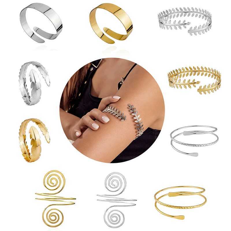 Fashion Arm Bracelet for Women Girls Mental Open Upper Arm Bangle Bracelet Simple Adjustable Armlet ArmbandXJ250109
