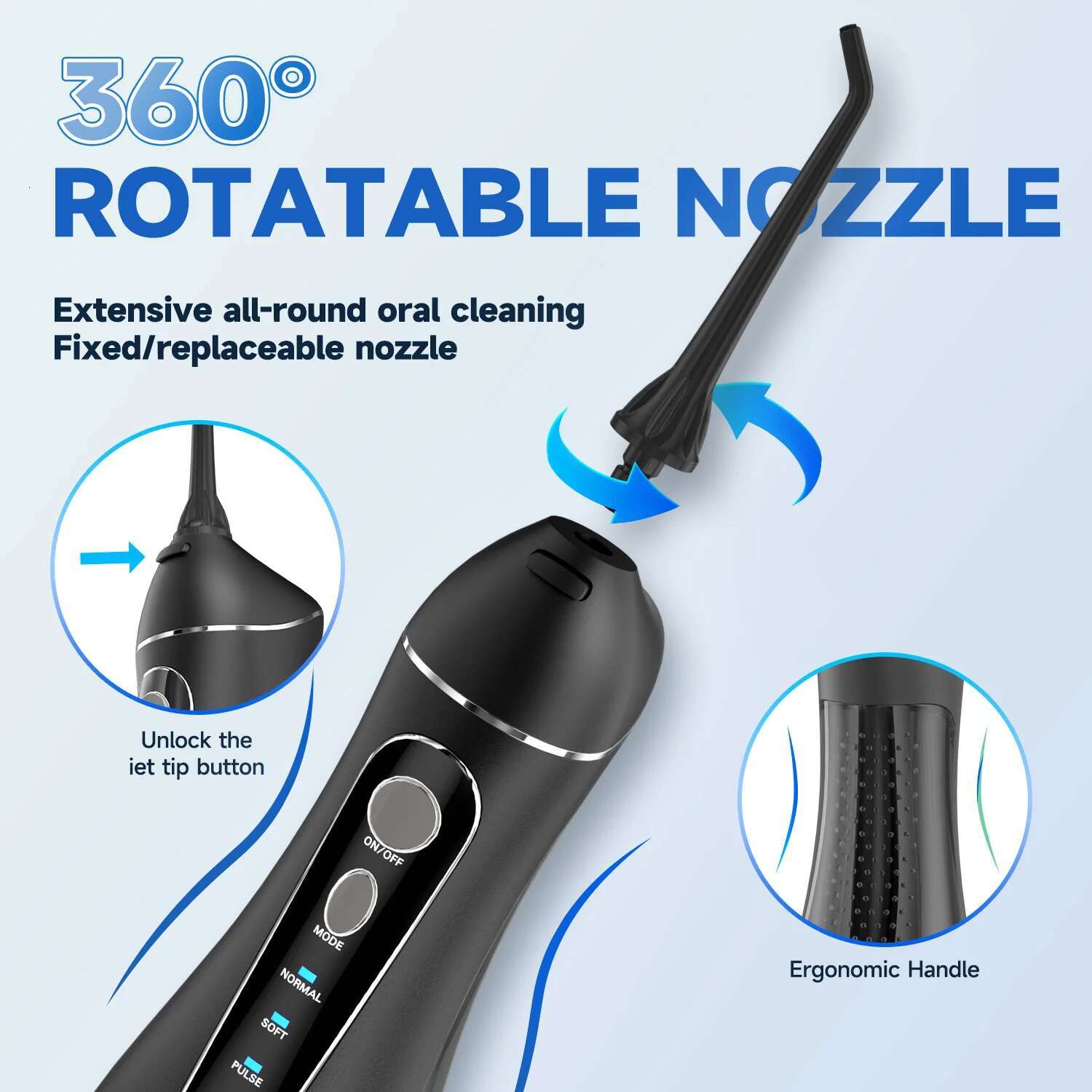 ss Portable Cordless F18 Oral Irrigator 3 Cleaning Modes Waterproof Rechargeable Dental Cleaner 4 Nozzles Clean Gums