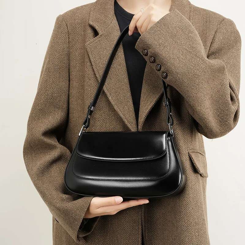 YANATARI Underarm Cowhide Genuine Leather Handbags Women Vintage Shoulder Bag Female Bags Womens High Quality 2024