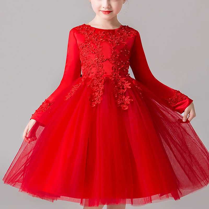 Kids Dresses For Girls Wedding Par Frock Flower Ball Gown Princess Summer Girls Dress Childrens Tutu Embroidery Short DressXJ250108