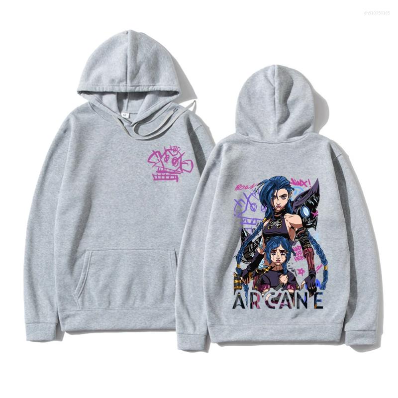 Men's Hoodies Arcane Jinx Hoodie Fashion Men Harajuku Anime Monkey Unisex Funny Cute Cartoon Pullovers Sweatshirts Hoodys