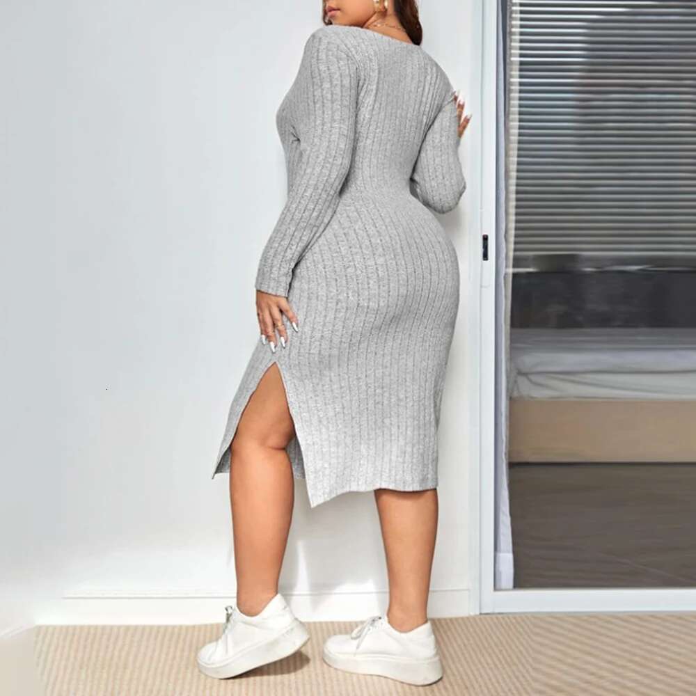 Plus Hip For Women 2023 Autumn Winter Large Size Sexy Bodycon Long Skirt Female Clothing Vestidos Mini Dress