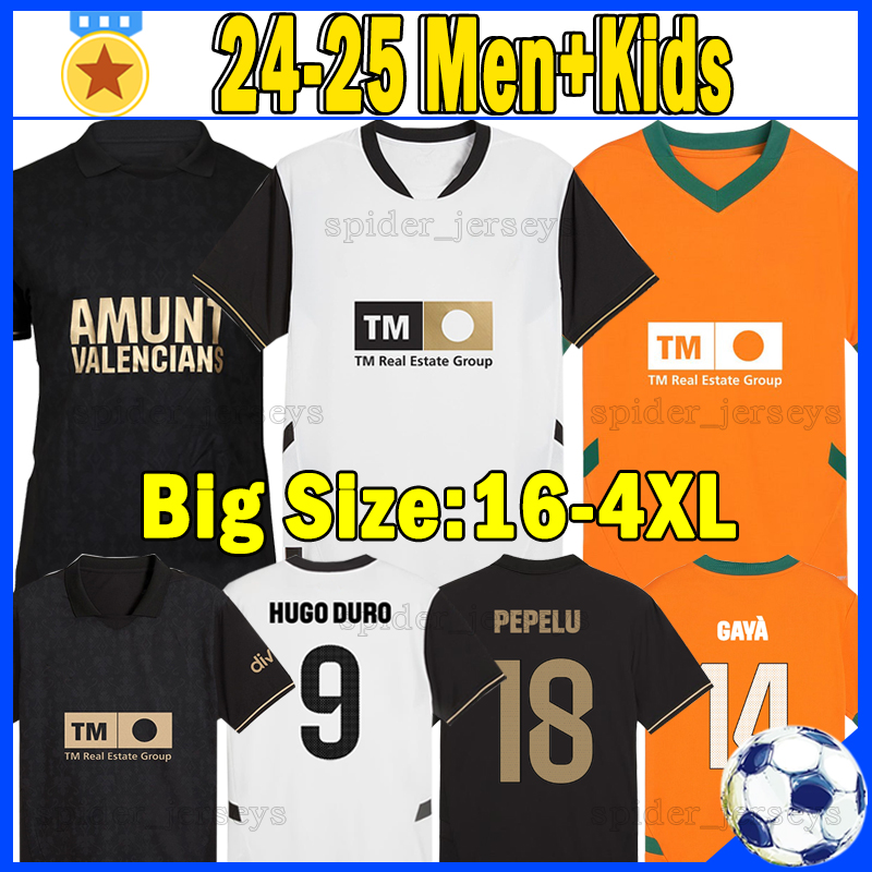 XXXL 4XL 24 25 Valenciaes Soccer Jerseys HUGO DURO DIEGO LOPEZ 2024 2025 L. RIOJA DANI GOMEZ Football Shirts PEPELU BARRENECHEA TARREGA GAYA RAFA MIR Men Kids Kits Sets
