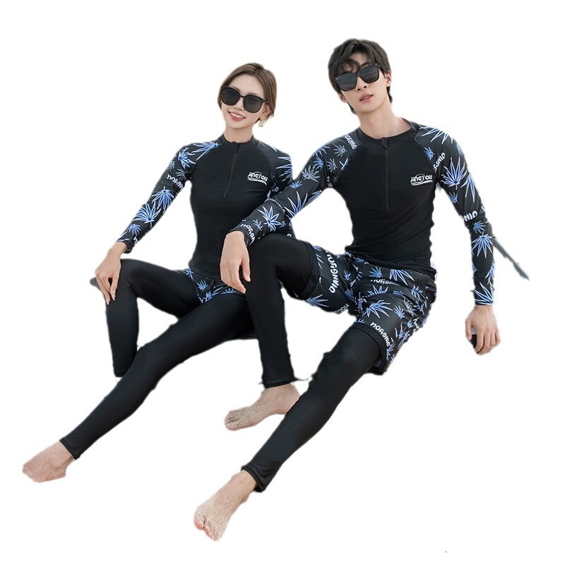 2025 New Couple Digital Printed Small Fresh Snorkeling and Surfing wetsuit Designer Summer Swimsuit Trendy Beach Swimsuit