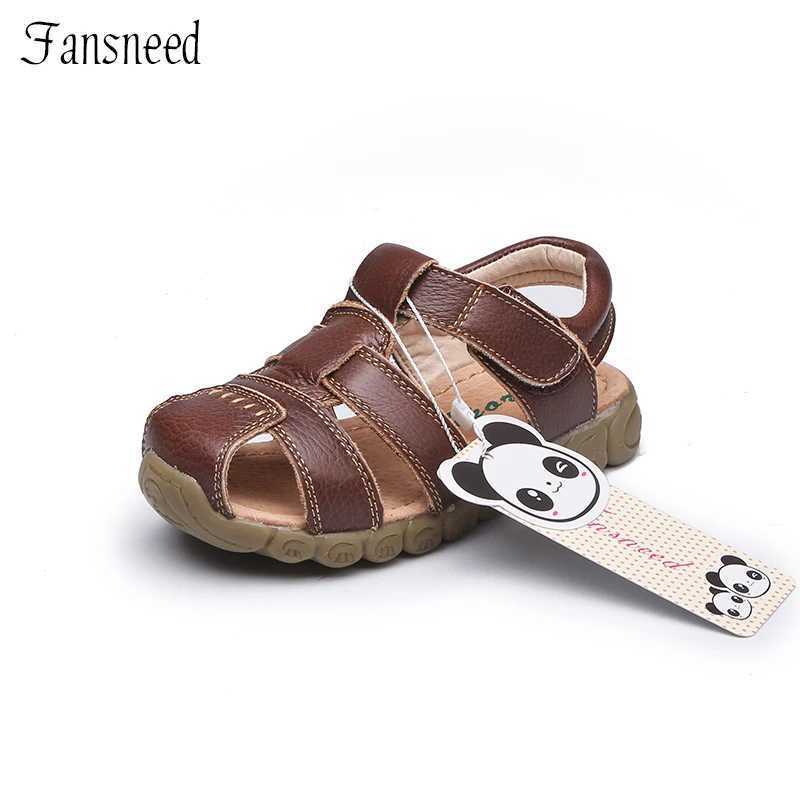 Childrens Shoes Summer Sandals Genuine Leather Beach Sandals for Boys and Girls Cowboy Backrest Childrens Shoes W250108