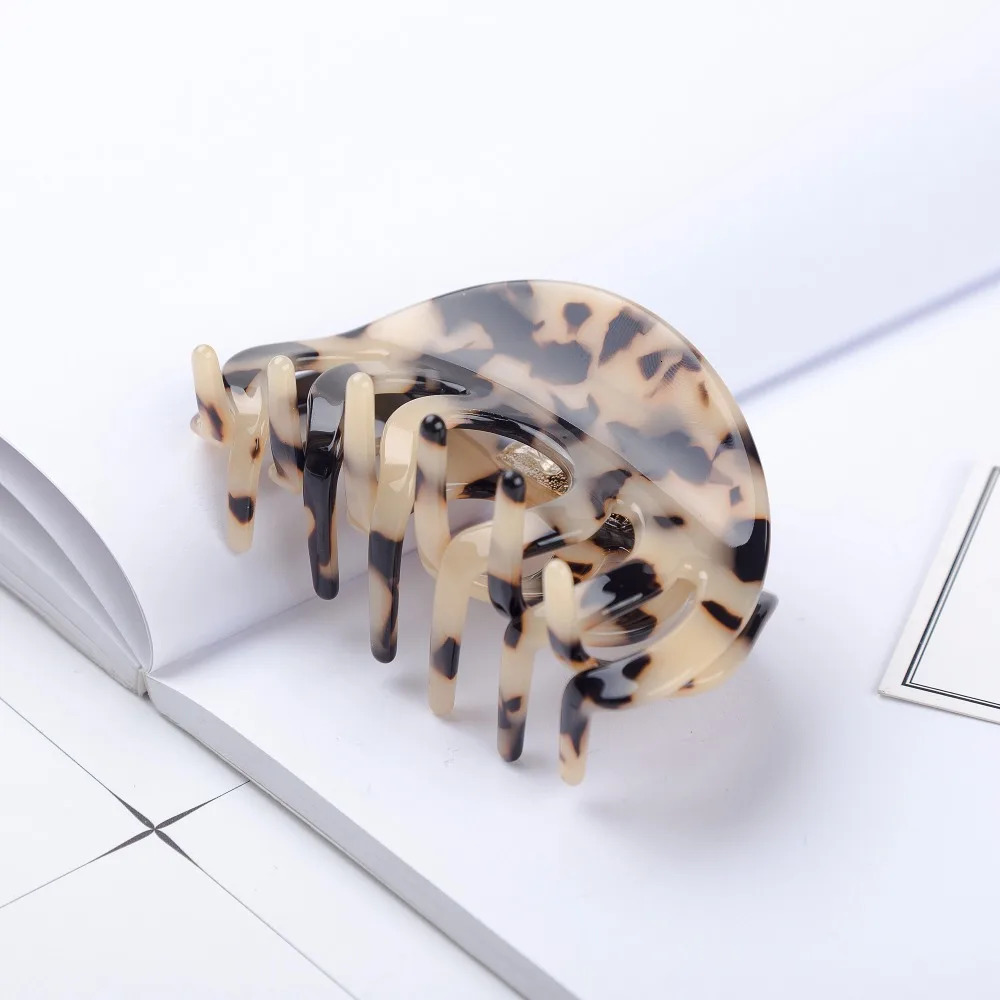 8cm Long Large Hair Claws Torise Shell Color Fashion Hair Accessories Headwear Hair Clip Acetate for Adult 250103