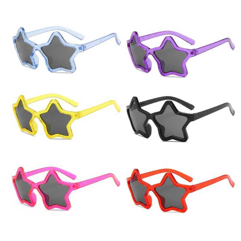 Childrens cute and shiny star shaped irregular person UV400 sunglasses for boys and children outdoor sun protection sunglasses for girls glasses W2501