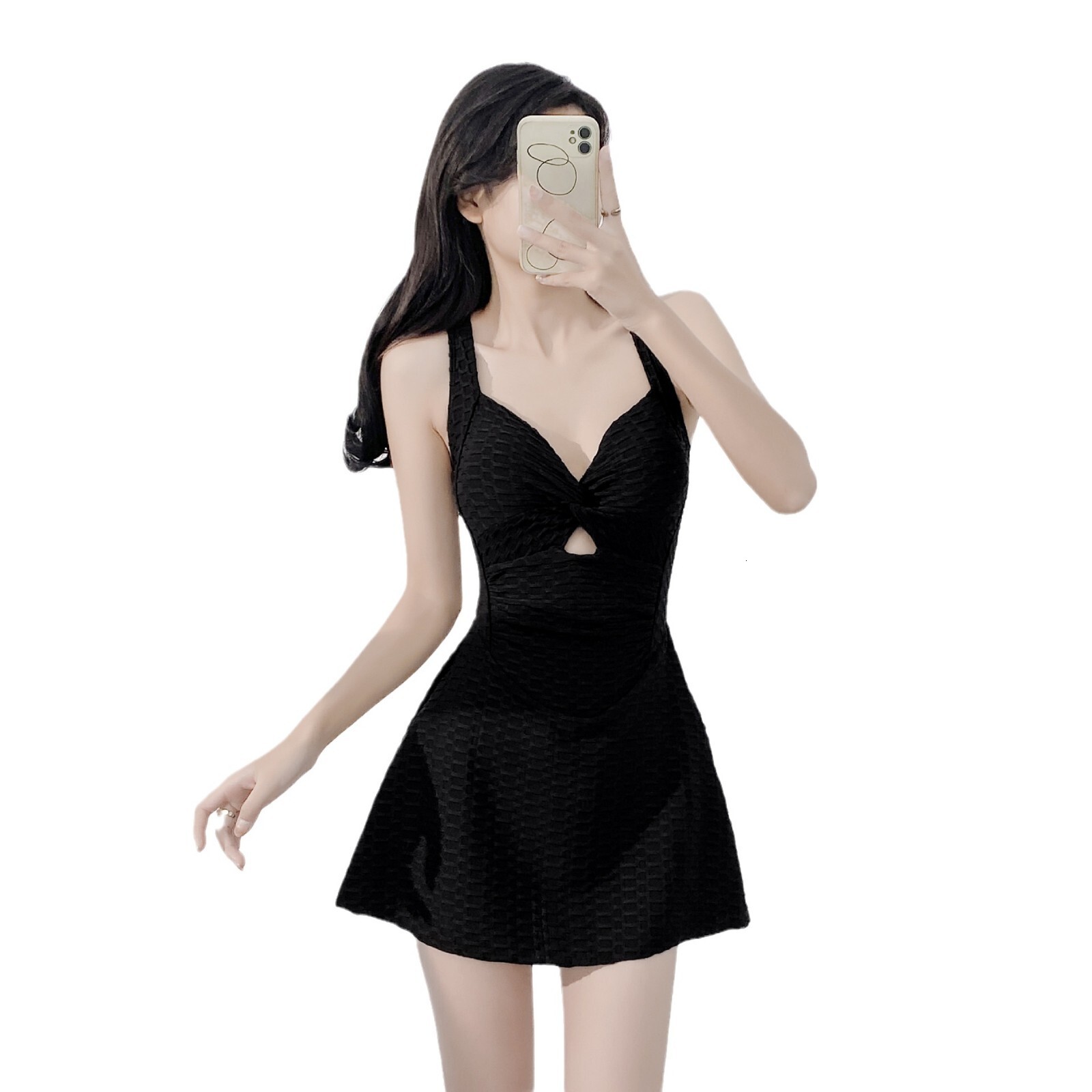 2025 new sexy camisole short skirt for girls designer hollow out dress waist series hot spring party one-piece swimsuit for women