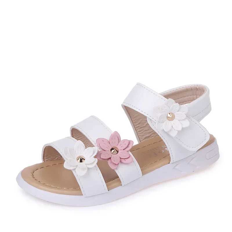 2024 Summer New Girl Sandals Childrens Fancy Sandals 3-Flower Princess Sweet Wedding Dress Childrens Sandals W250108