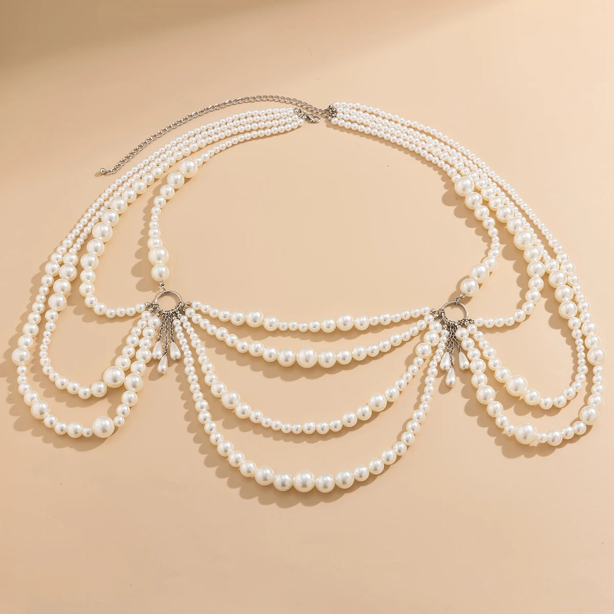 Pu Rui Double Imitation Pearl Beaded Waist Chain For Women Fashion Body Chain Bohemian Wind Street Incitement 250107
