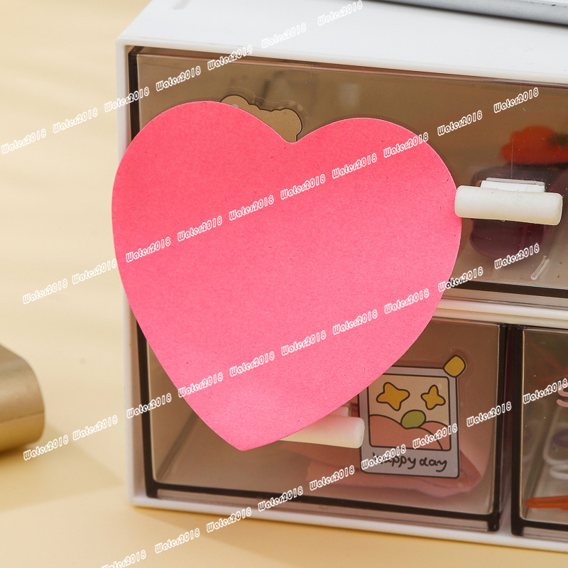 3*3inch Heart shape Sticky Notes Self-Adhesive Memo Pads Mixed Colors Label Message Stickers For School Office Students