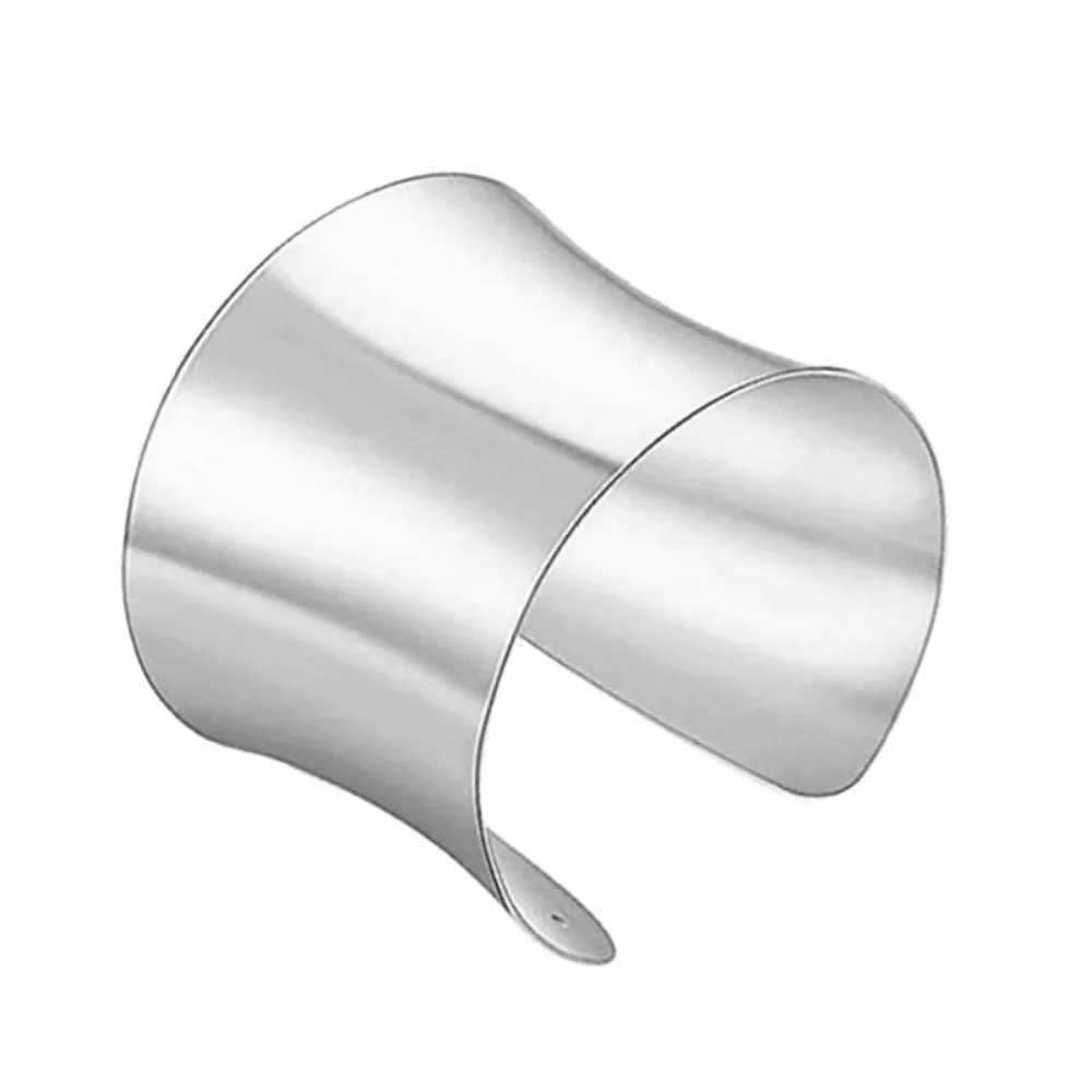 Wide Open Bangle Bracelet for Women Gold Silver Color Wrist Wr Bracelet Girls Jewelry Pulseras De Acero Inoxidable BransoletkaXJ250109