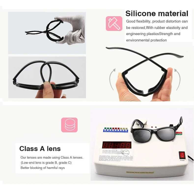 Flexible polarized sunglasses with baby strap for newborns aged 0-24 months square silicone frame for boys and girls UV400 W250109