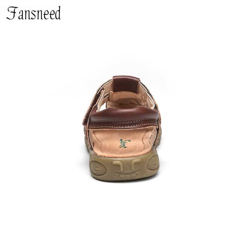 Childrens Shoes Summer Sandals Genuine Leather Beach Sandals for Boys and Girls Cowboy Backrest Childrens Shoes W250108