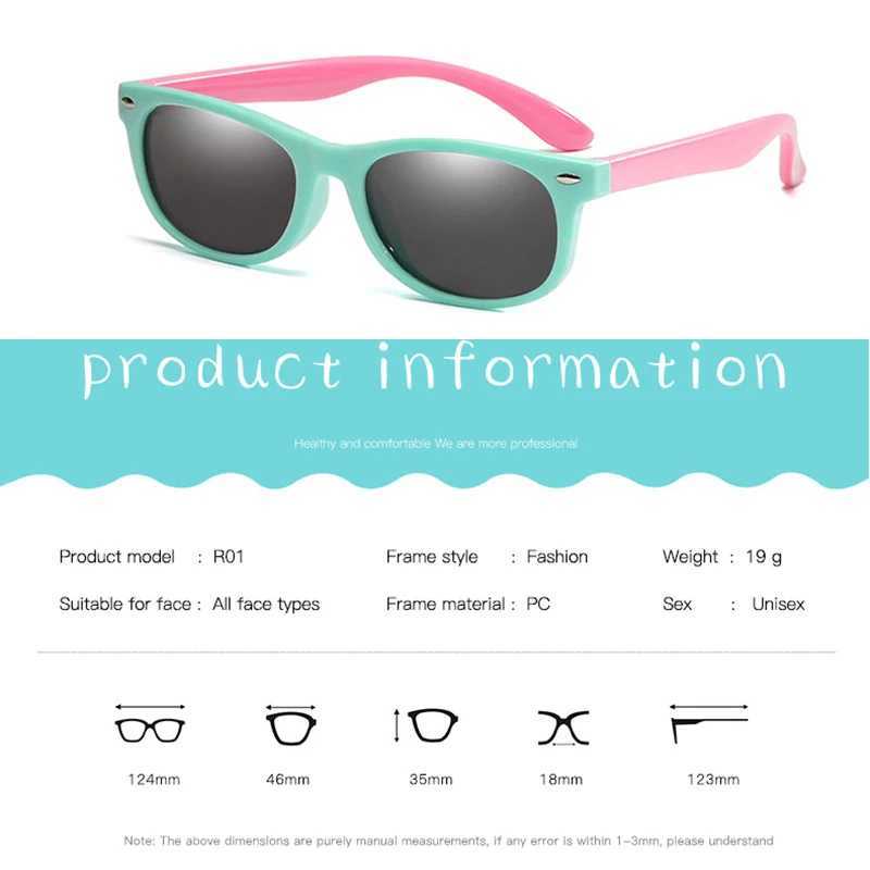 RUSIMO Childrens Polarized Sunglasses TR90 Boys and Girls Sunglasses Silicone Safety Glasses Childrens UV400 Glasses W250109