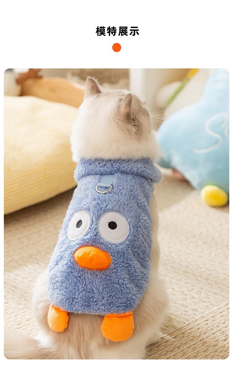 Cat Clothes, Funny Big Eyes, Cute Two Feet, Warm Woolen Clothes, Autumn and Winter Dog Clothes, Small and Medium-sized Pet Clothes