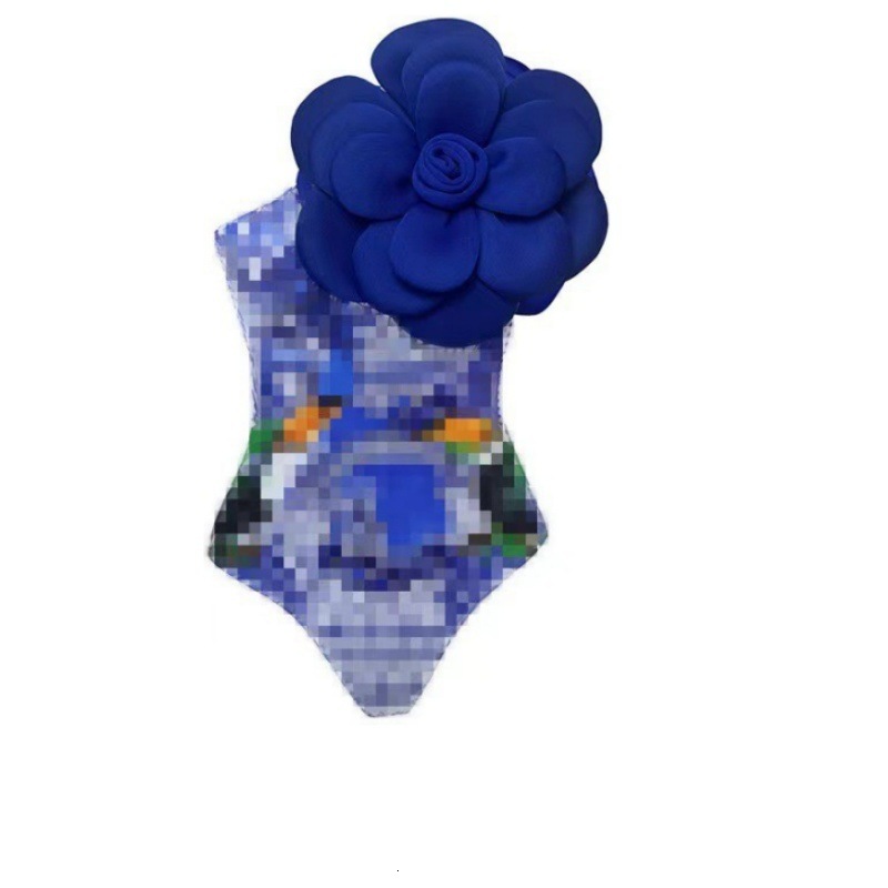 2025 one-piece bikini women's designer 3D three-dimensional flower beach vacation hot spring swimsuit set