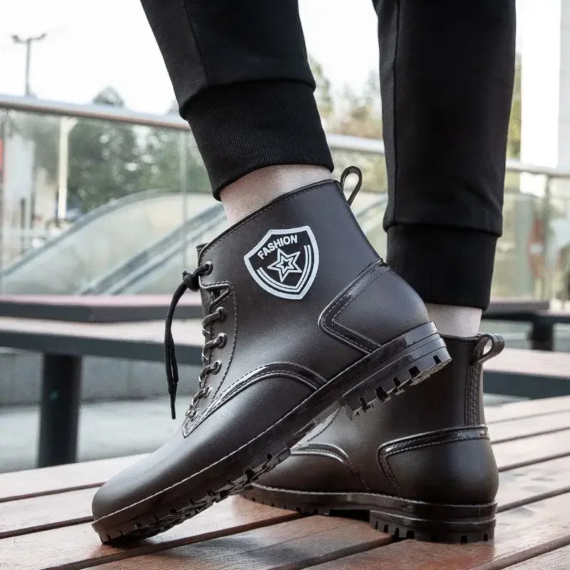 Fashion Waterproof Resistant Man Shoes Fishing Rain Boots for Men Gumboots Loafers Rainy Day Wear-resistant Comfortable Garden 250106
