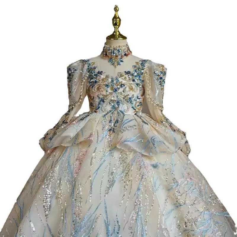 ICJAEHAO Childrens Catwalk Dress for Girl New Heavy Industry Fluffy Yarn Princess Dress Girls Piano Solo Performance CostumesXJ250108