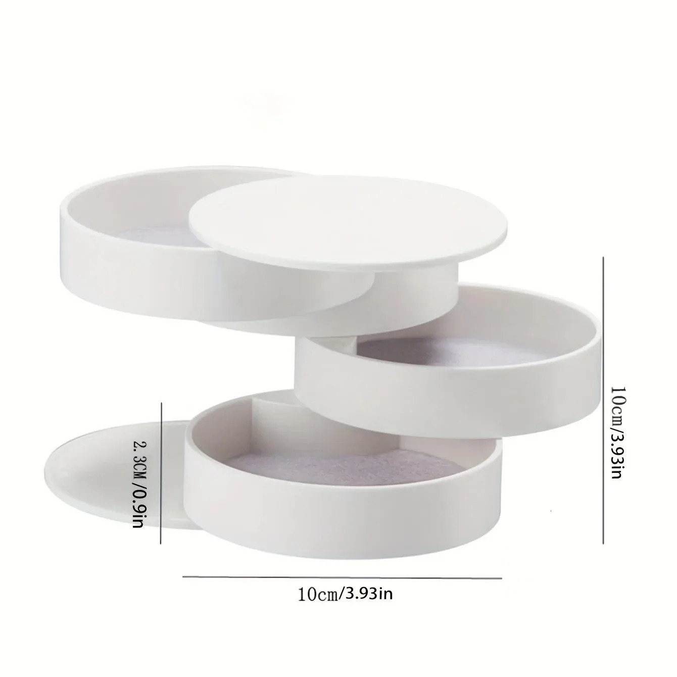 Rotating Multi-layer Flannel Dust-proof Desktop Storage Box Hair Accessories Jewelry Box Jewelry Organizer Display Case 250106