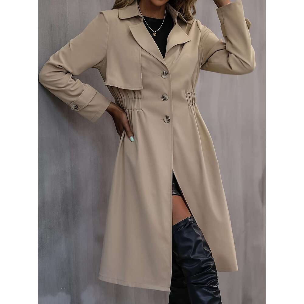 New Autumn Women's Extended High-End Waist Windbreaker Jacket With British Style Commuting And Shopping Matching