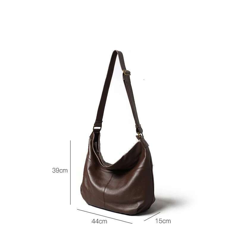 Slouchy Style Large Capacity Tote Bags For Women 2025 New Soft Genuine Leather Single Shoulder Crossbody Bag Travel Shopper Hobo