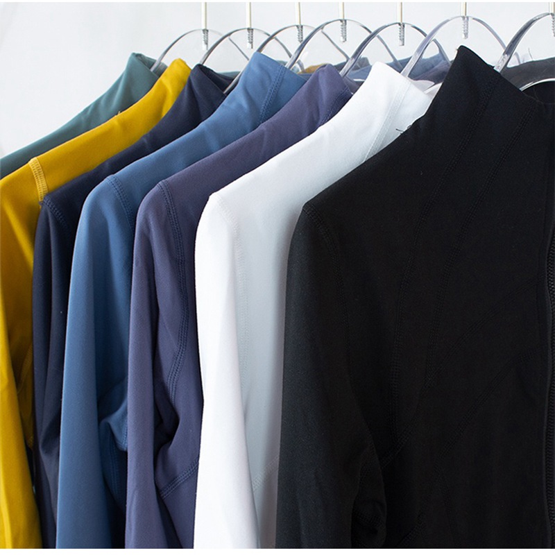 Women's Yoga long sleeves Jacket Solid Color Nude Sports Shaping Waist Tight Fitness Loose Jogging Sportswear Women's