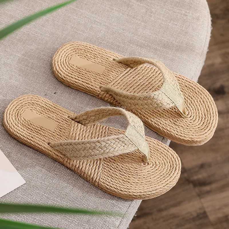 New Arrival Summer artificial grass womens sandals fashionable flat shoes beach sandals casual sandals womens sandals flip slippers Zapatos Mujer T250