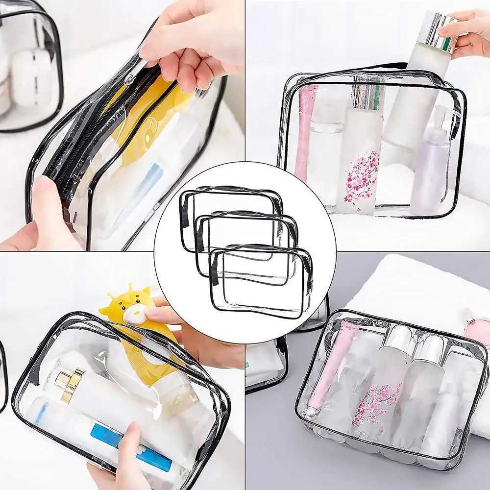 Womens waterproof zipper storage bag transparent makeup bag makeup box W250109