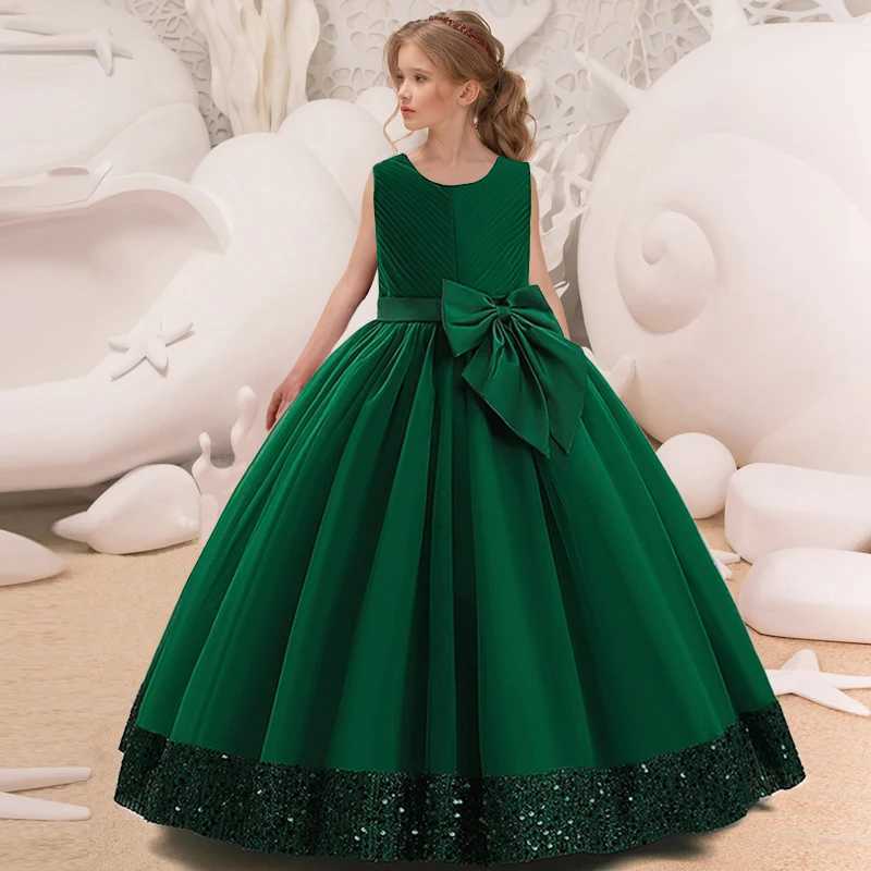 Summer Embroidery Pageant Princess Dress Elegant Kids Dresses For Girls Clothes Children Par Wedding Dress 14 10 12 YearXJ250108