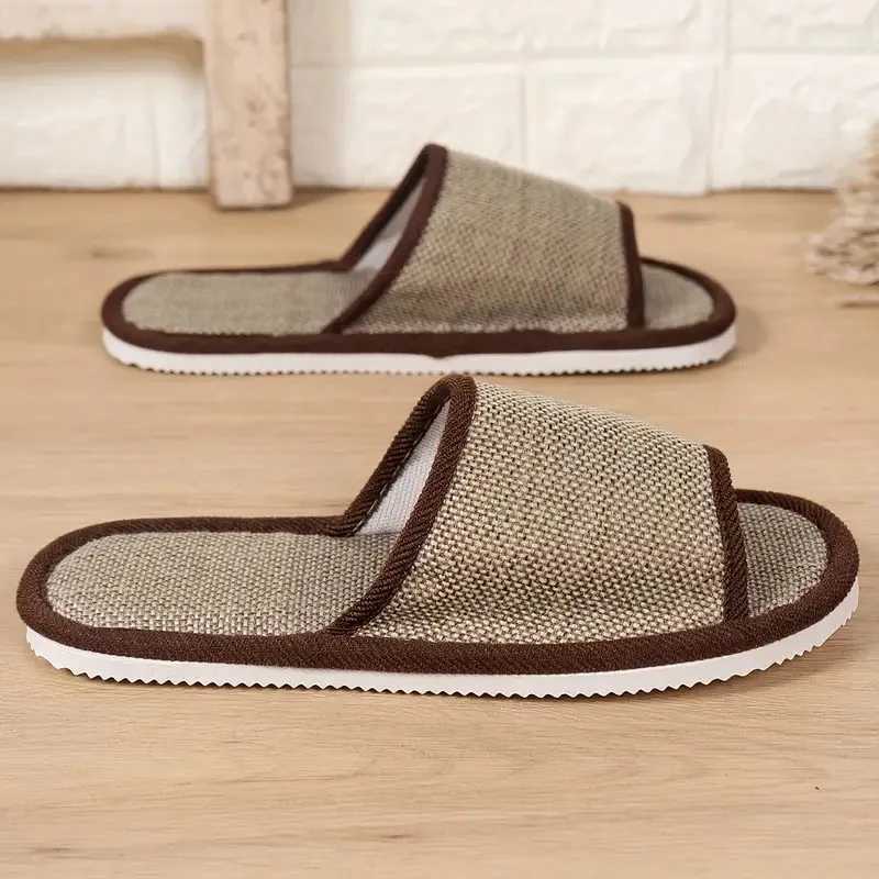 New Arrival Home Linen Sliding Block Mens Couple Soft Thick Bottom Indoor Anti slip Breathable Hemp Rope Sliding Block Japanese Shoes Sliding Block T2