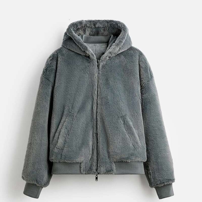 Men's Reversible Faux Leather Hooded Pilot Jacket Functional Wear Lamb Wool Er Parkas Designer Street Coats
