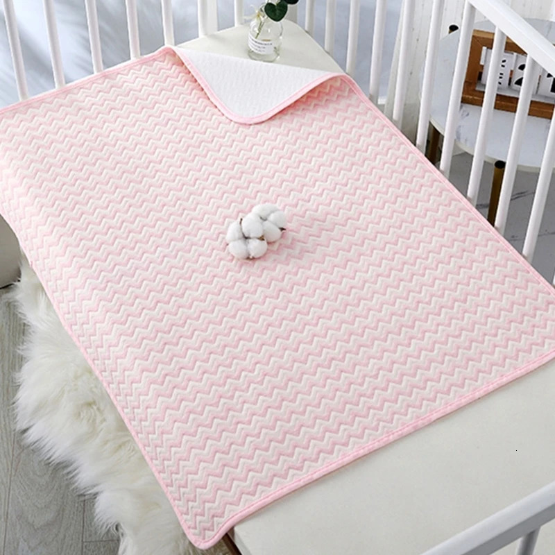 4Layer Waterproof Baby Diapering Changing Pad 70*50cm Ripple Pattern Crib Urine Mats Reusable Infant Toddler Bedding Accessories 250109