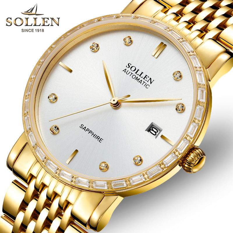 Men's Fashionable Automatic Mechanical Watch with Stainless Steel Band and Date
