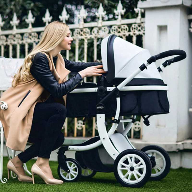 High visibility travel baby stroller lightweight folding baby stroller portable four-wheel baby stroller with adjustable handle W250109