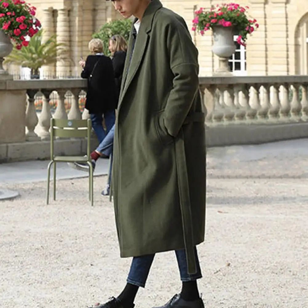 Men Loose Coat Stylish Mens Casual Overcoat for Offduty Office Look Trendy Autumn Winter Fashion Long Sleeve Suit 250106