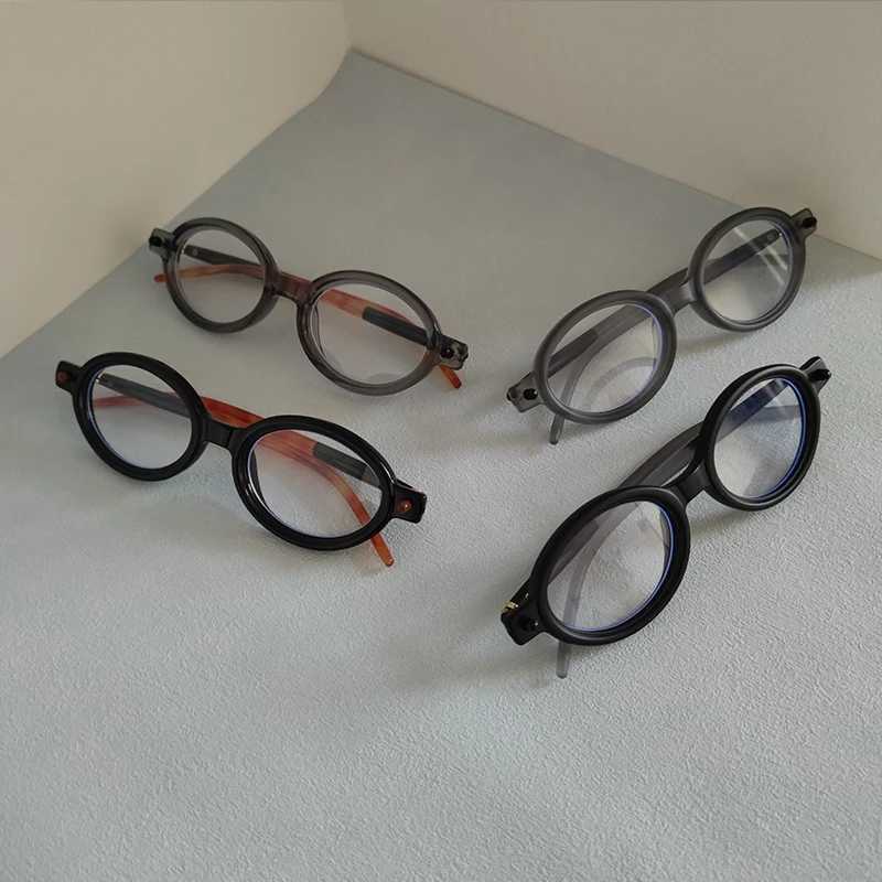 4 pairs/set of oval anti blue light glasses suitable for men women fashionable office accessories glasses design and stitching colored glasses W250109