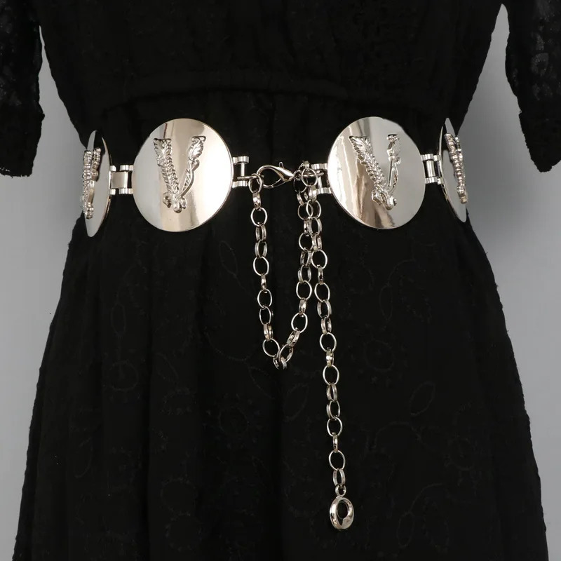 Gold Silver Alphabet Belt Dress Long Waist Chain er Belt Womens Fashion Accessories 250107