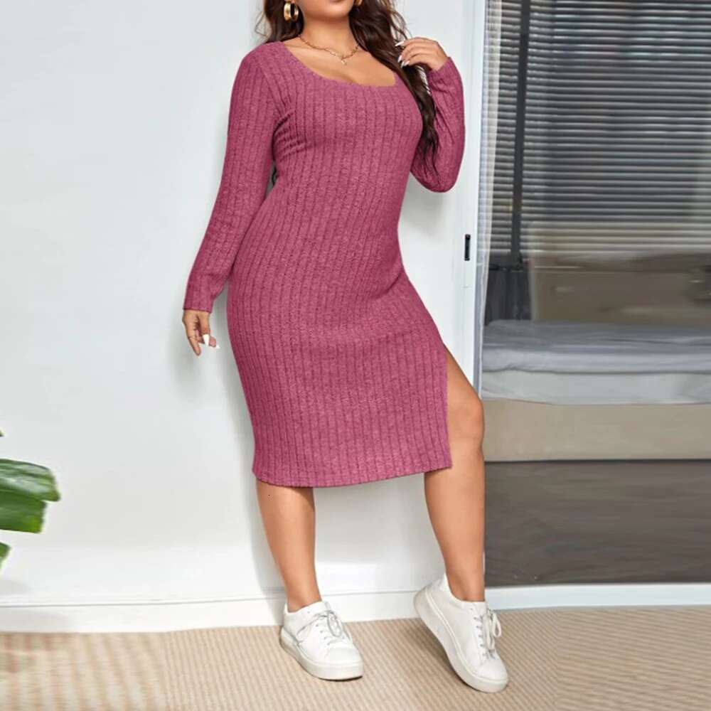 Plus Hip For Women 2023 Autumn Winter Large Size Sexy Bodycon Long Skirt Female Clothing Vestidos Mini Dress