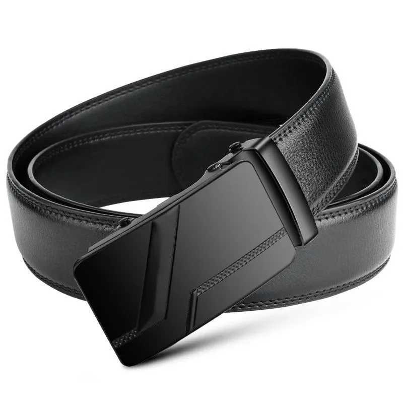 Mens PU leather strap with fashionable automatic buckle suitable for mass business high-quality mens strap W250109
