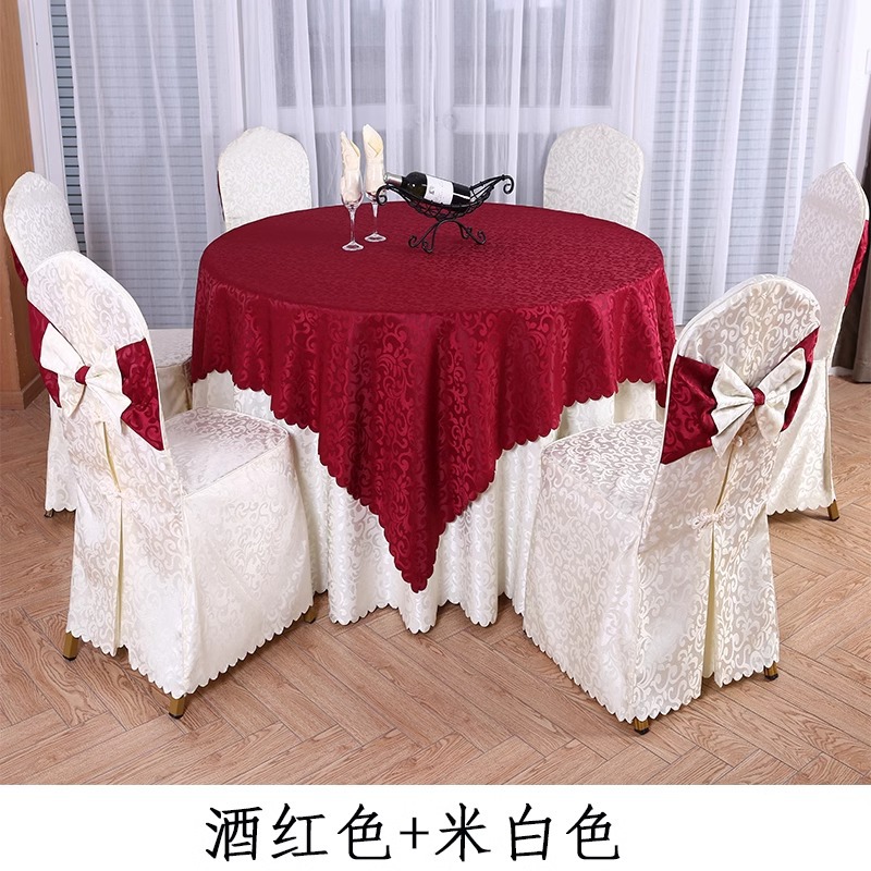 Red Jacquard Hotel Round Table Tablecloth Catering Commercial Hotel Special Round Lace Tablecloth